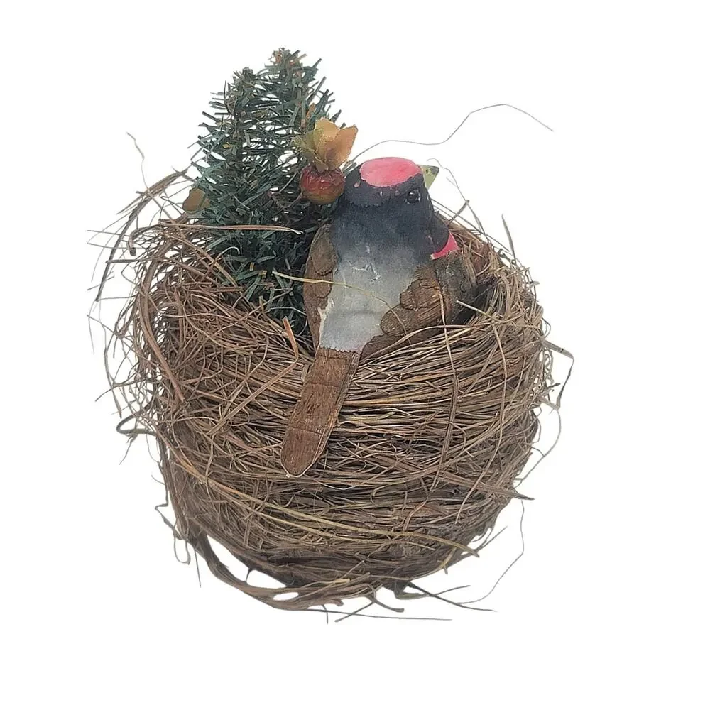 Nature Bird Nest Rose-breasted Grosbeak Bird Christmas Ornament Berries 4